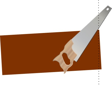 Hoek uit zijplanken houthok zagen